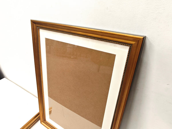 English Elm 18x24 Solid Wood Picture Frame with Replaceable Canvas, Acrylic Glass, Sturdy Backboard for Elegant Wall Decor Gold T3976P383244