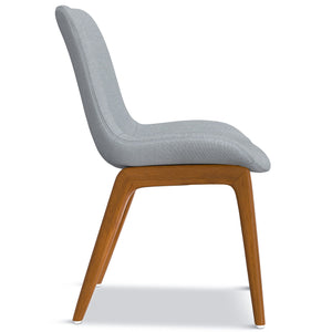 English Elm Loretta Mid-Century Dining Chair Set of 2 with Beech Wood Legs, Linen-Like Upholstery & Plush Comfort Grey B136P266939