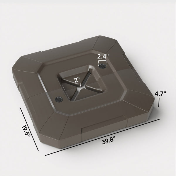 English Elm Cantilever Umbrella Weight Plates Fillable Hdpe Ballast for Outdoor Cross Base Stability Brown T3971P454819