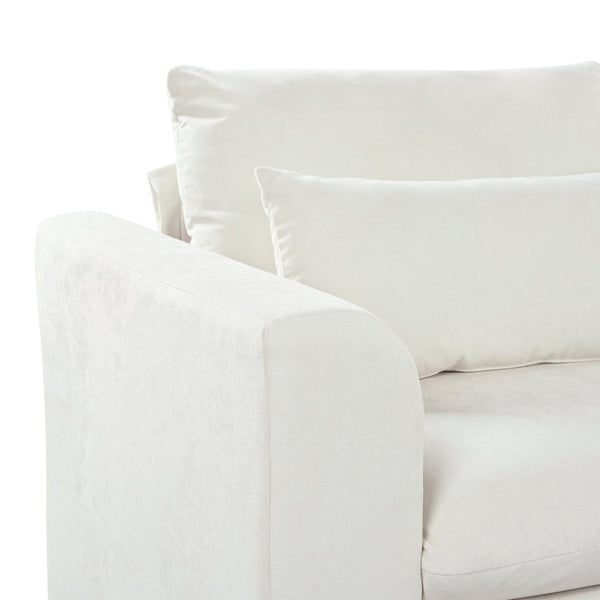 English Elm U_style Modular U-shaped Sectional Sofa Six Seat Linen Fabric with Storage Ottomans Beige WY000491AAA