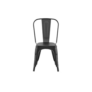 English Elm Set Of 2 Matte Black Industrial Metal Dining Chairs – Lightweight, Stackable, Easy-Clean & Modern Design B347P383388-GIGA