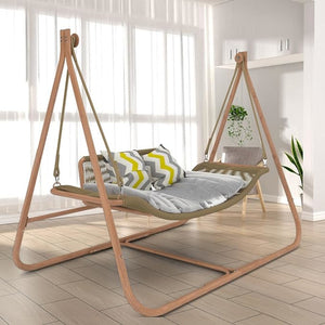English Elm Hammock Heavy-Duty Steel C-Stand for Hammock & Egg Chairs - Indoor Outdoor Portable, Rust-Resistant Gold+Brown W2707P184379