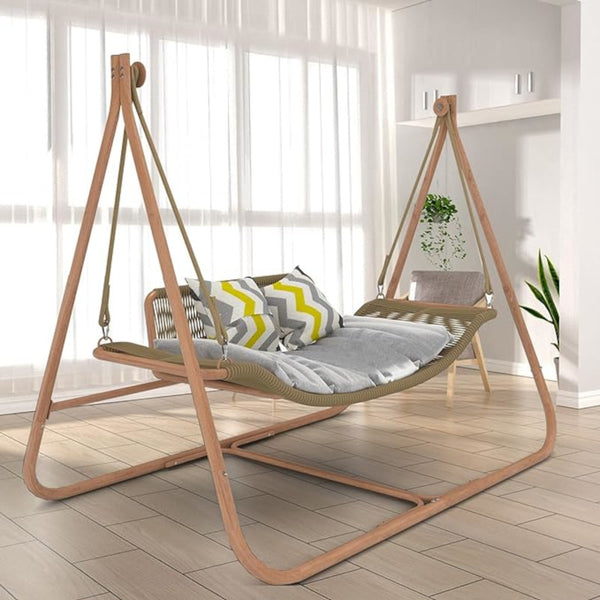 English Elm Hammock Heavy-Duty Steel C-Stand for Hammock & Egg Chairs - Indoor Outdoor Portable, Rust-Resistant Gold+Brown W2707P184379