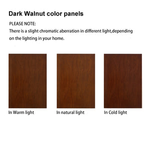 English Elm 6 Shelf Lighted Corner Curio Cabinet with Adjustable Tempered Glass Shelves, Acrylic Mirror Back, Solid Wood Frame Walnut W1693P170906