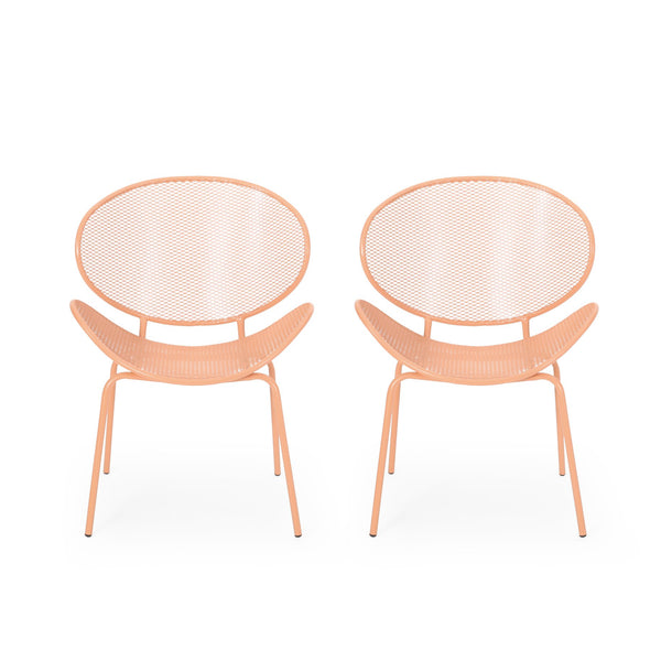 English Elm Christopher Knight Home® - ELBA Modern Iron Dining Chair with Slim Profile and Comfortable Seat — Durable, Stylish Accent Seating Orange 65203.00ORG