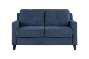 English Elm Horatio Chenille Loveseat with Pocket Coil Seats and D25 Foam Support, Modern Cozy Living Sofa 92 Navy 50 L x 26 W x 22 H B2726P248626