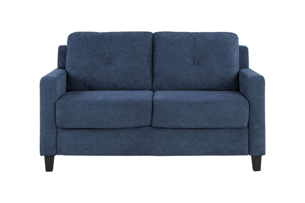 English Elm Horatio Chenille Loveseat with Pocket Coil Seats and D25 Foam Support, Modern Cozy Living Sofa 92 Navy 50 L x 26 W x 22 H B2726P248626
