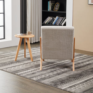 English Elm Mid-Century Modern Accent Chair & Coffee Table Set - Vintage Luxury For Stylish Living Spaces W2989P362773