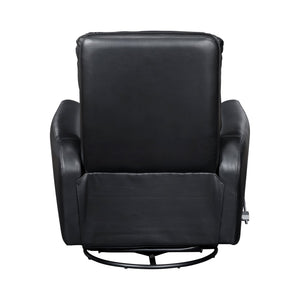 English Elm Glider Swivel Recliner Chair with Smooth Gliding Motion, Breathable Faux Leather, Luxurious Comfort and Space-Saving Design Black 34 L x 31 W x 26.5 H B011P287700