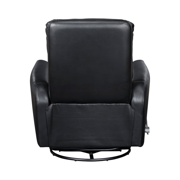English Elm Glider Swivel Recliner Chair with Smooth Gliding Motion, Breathable Faux Leather, Luxurious Comfort and Space-Saving Design Black 34 L x 31 W x 26.5 H B011P287700