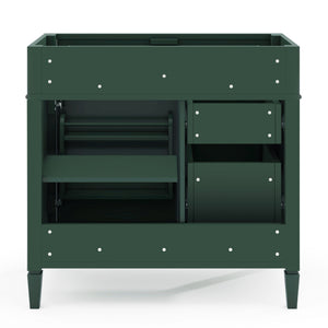 English Elm 36'' Bathroom Vanity – Modern Solid Wood Storage Cabinet With 2 Drawers, Tip-Out Drawer & Customizable Design N710P256582F