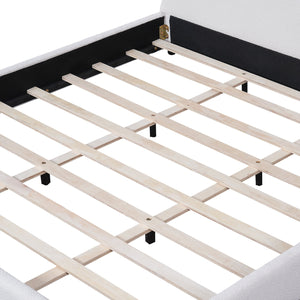 English Elm Christopher Knight Home® - King Size Bed Frame With Chic Boucle Upholstered Round Headboard For Modern Bedroom Elegance N757K327030W