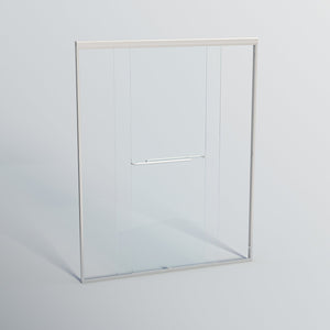 English Elm 56-60 in Semi-frameless Bypass Shower Door with Tempered Glass and Aluminum Hardware Brushed Nickel W1920P300300