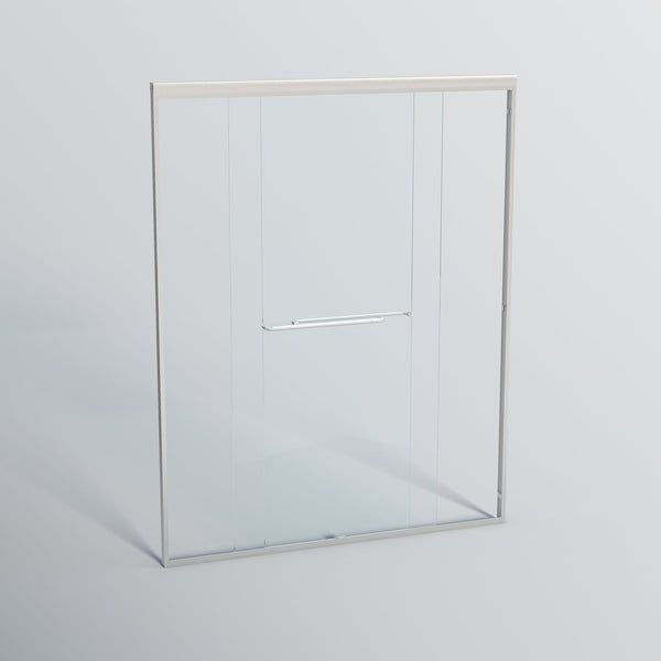 English Elm 56-60 in Semi-frameless Bypass Shower Door with Tempered Glass and Aluminum Hardware Brushed Nickel W1920P300300