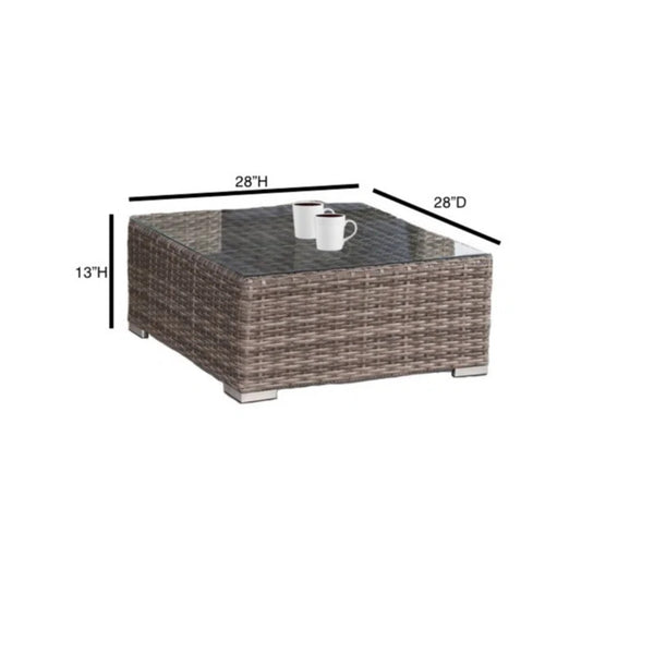English Elm All-Weather 6-Seat Rattan Outdoor Lounge Set – Fully Assembled, Durable & Stylish For Year-Round Use B120S00088