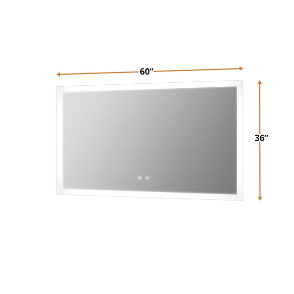 English Elm Aurorium Frameless Led Vanity Mirror with Defogger for Spa Bath or Double Sink B2731P478352
