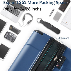 English Elm Hardshell Six Piece Luggage Set Expandable Abs Suitcases with Spinner Wheels Tsa Lock Blue N730P296628C