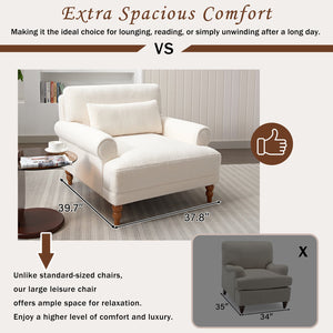 English Elm Mirod Oversized Polyester Accent Chair with Column Legs and Ergonomic Lumbar Support N760S0000028W
