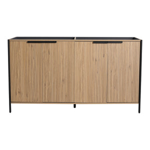 English Elm 60" Freestanding Bathroom Vanity with Soft-Close Hinges, Scratch & Water-Resistant Plywood, Spacious Storage W999P251009