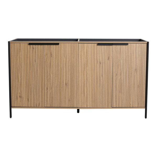 English Elm 60" Freestanding Bathroom Vanity with Soft-Close Hinges, Scratch & Water-Resistant Plywood, Spacious Storage W999P251009