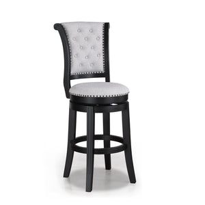 English Elm 2Pc Swivel Pub Stools - Comfortable Counter Height Chairs With Nailhead Trim For Modern Interiors B011P262360