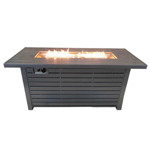 English Elm Steel Propane/Natural Gas Outdoor Fire Pit Table With Lid