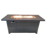 English Elm Steel Propane/Natural Gas Outdoor Fire Pit Table With Lid