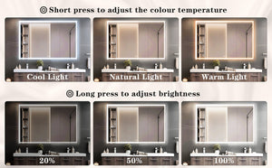English Elm 60x40 LED Bathroom Mirror with Aluminum Frame, IP44 Waterproof, 3-Mode Touch Dimmer, Plug or Hardwire W708P235376