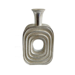 English Elm Peny Tall Silver Resin Geometric Vase Sculptural Accent for Console or Entryway B056P417022
