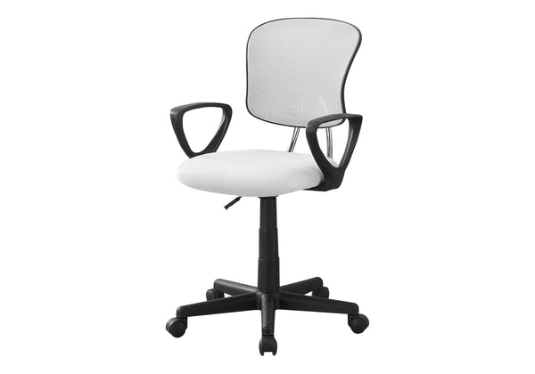 English Elm Office Juvenile Ergonomic Desk Chair with Breathable Mesh Back, Padded Seat, Swivel Mobility and Tilt Control White 23 L x 13 W x 22 H B2710P219667