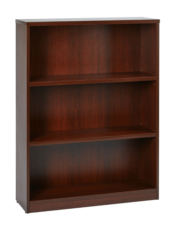 OSP Home Furnishings 36wx12dx48h Commercial Grade Laminate Bookcase with Adjustable Shelves for Office Mahogany LBC361248-MAH