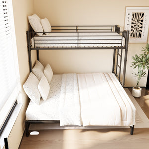 English Elm Twin Over Metal Bunk Bed Pull Out Lower Sleeper Space Saving Steel Frame W1671P459794
