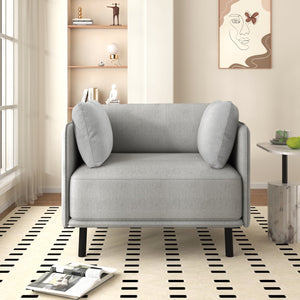 English Elm Christopher Knight Home® - 39" Vintage Grey Lounge Chair - Stylish Polyester Upholstery, Sturdy Wood Frame, Perfect For Any Room N767P208310G