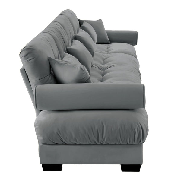 English Elm Super Comfort Oversized Modular Velvet Sectional Sofa – Luxurious Cloud-Like Seating With Arm Support W714S01128-GIGA