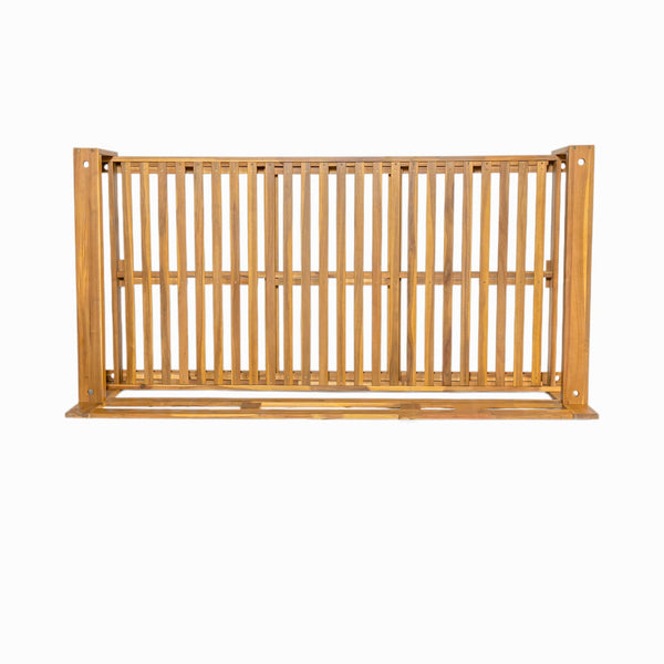English Elm TOPMAX Acacia Wood Twin Porch Swing Bed Frame with High Back, 350lb Capacity & 118" Hemp Ropes Natural N717P265795A