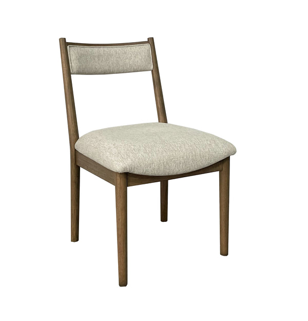 English Elm Latte Upholstered Crescent Chair Set of 2 — Light Brown Solid Wood & MDF, Modern Soft Polyester Seats B2699P238656