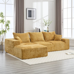English Elm United L-Shaped Chenille Sofa - Plush Comfort, Spacious Seating, And No Assembly Required For Your Home W1568S00121-GIGA