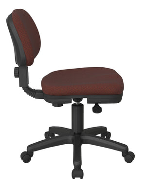 OSP Home Furnishings Basic Task Chair with Pneumatic Height Adjustment Ergonomic Swivel Seat for Home Office Garnet SC117-105