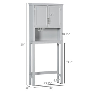 English Elm Kleankin Modern Over The Toilet Storage Cabinet - Stylish Grey Bathroom Organizer With Adjustable Shelf W2225P216991