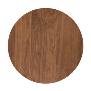 English Elm Contemporary Round Mid‑Century Accent Side Table with Tapered Legs, Solid Wood Build and Compact Design Walnut 27 L x 27 W x 4 H B2741P351968