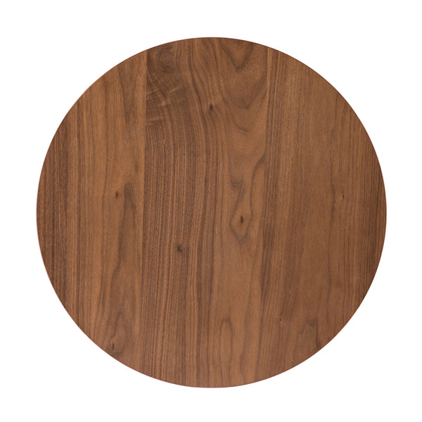 English Elm Contemporary Round Mid‑Century Accent Side Table with Tapered Legs, Solid Wood Build and Compact Design Walnut 27 L x 27 W x 4 H B2741P351968