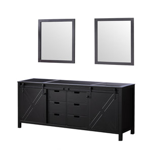 English Elm Brown Double Bath Vanity With Two Mirrors - Elegant 80" Wide Design, Ample Storage & Easy Install B2731S00573