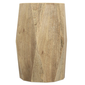 English Elm Judson Sculptural Mango Wood Side Table Faceted Round Accent for Modern Living Spaces B136P419894