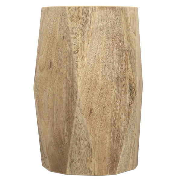 English Elm Judson Sculptural Mango Wood Side Table Faceted Round Accent for Modern Living Spaces B136P419894