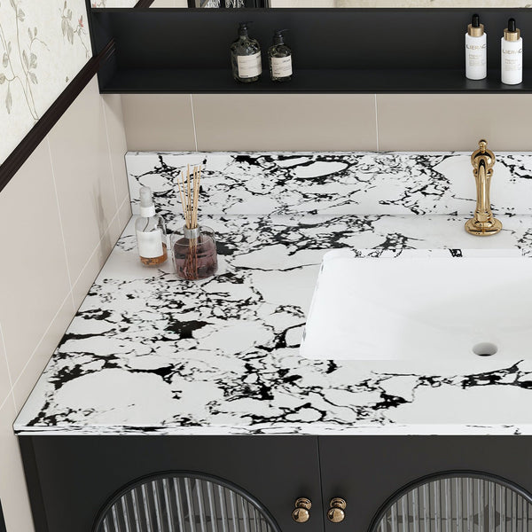 English Elm 43"X22" Bathroom Vanity Top With Undermount Sink & Backsplash In Panda White - Durable & Stylish! W509P362107