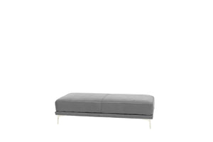 English Elm Modern Antique Gray Large Breathable Leatherette Ottoman 66"x33" Chrome Legs Sleek Living Room Seat Cushion Elegance B011P205225