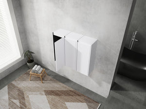 English Elm 12" Bathroom Side Cabinet - Space-Saving Design With Reversible Soft-Close Doors For Modern Storage W999S00279