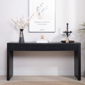 English Elm Modern Black Console Table With 4 Discreet Drawers - Sleek Entryway Storage For Any Space W2729P298159