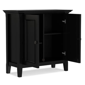 English Elm Amherst Solid Pine Low Cabinet Matte Black Finish Transitional Storage for Any Room B136P436063