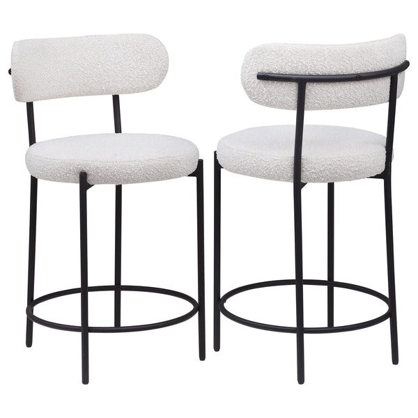English Elm Concord Cream Boucle Counter Chairs Set Of 2 - Stylish, Comfortable Seating For Modern Spaces B062P299858